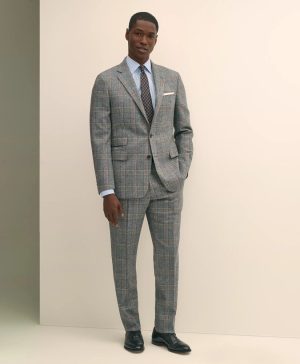 Classic Fit Saxon Wool Bold Check 1818 Suit