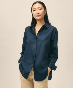 Relaxed Shirt in Supima ® Cotton Sateen