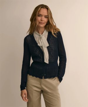 Cotton Pointelle Cardigan
