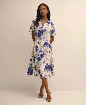 Cotton Floral Shirtdress