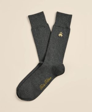 Cotton-Blend Golden Fleece ® Ribbed Socks