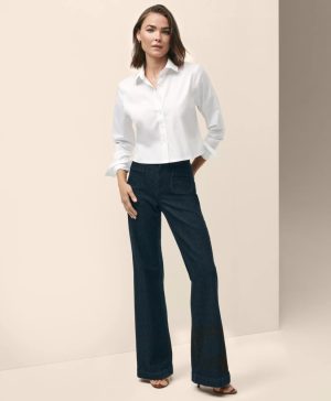 Cropped Shirt in Stretch Supima ® Cotton