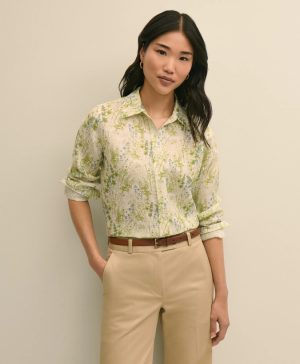 Linen Botanical Print Shirt