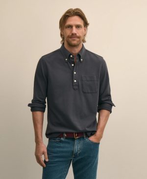 Cotton Pique Popover Polo Shirt