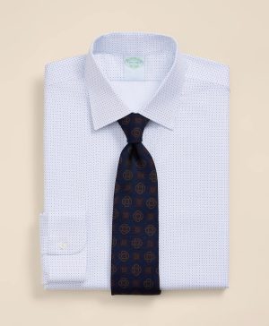 Brooks Brothers Explorer Collection Non-Iron Twill Ainsley Collar, Dot Dress Shirt