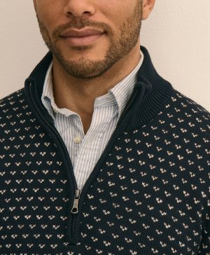 Supima ® Cotton Birdseye Quarter-Zip Sweater