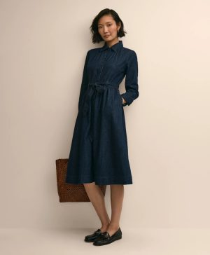 Cotton Denim Shirt Dress