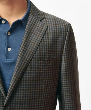 Slim Fit Gingham Sport Coat in Wool