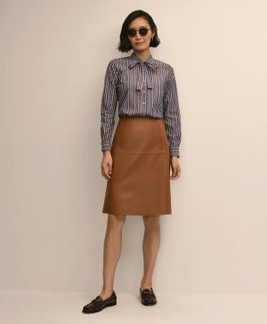 Supima ® Cotton Stripe Tie-Neck Shirt