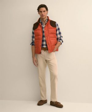 Corduroy Yoke Puffer Vest