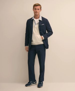 Classic Fit Cotton-Wool Pinstripe Suit Jacket