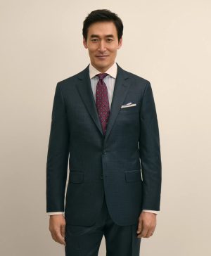 Traditional Fit Wool Windowpane 1818 Suit