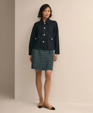 Cotton Blend Boxy-Fit Denim Jacket