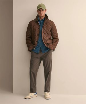 Diamond-Quilted Walking Coat