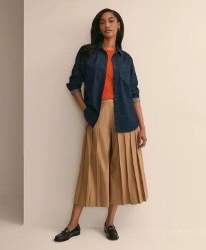 Cotton Denim Oversized Drop-Shoulder Shirt