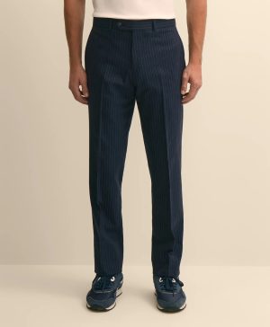 Classic Fit Cotton-Wool Pinstripe Suit Pants