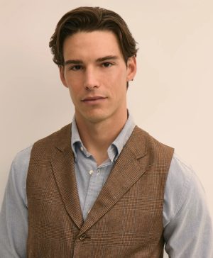 Classic Fit Wool Glen Plaid Suit Vest