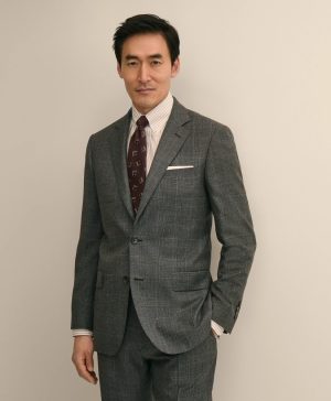 Traditional Fit Wool Glen Plaid 1818 Suit