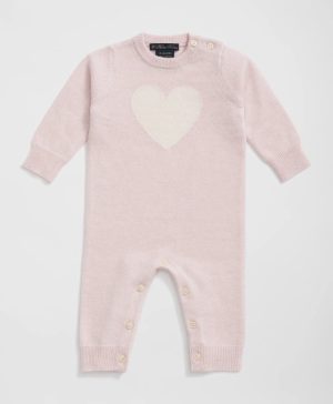 Cashmere Heart Motif Onesie