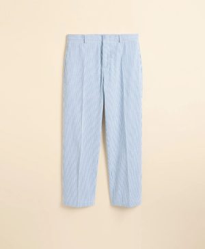 Boys Junior Stretch Cotton Seersucker Suit Pants