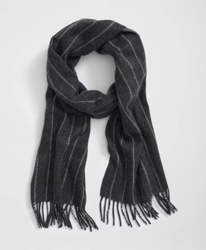 Cashmere Striped Fringe Scarf