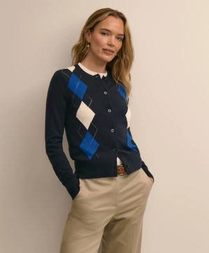 Supima ® Cotton Argyle Cardigan