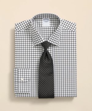 Stretch Supima ® Cotton Non-Iron Twill Ainsley Collar, Windowpane Dress Shirt