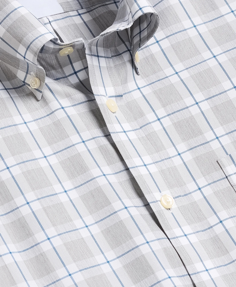 d6c1b1ec_STRETCH_SUPIMA_COTTON_NON_IRON_TWILL_POLO_BUTTON_DOWN_COLLAR_HEATHERED_PLAID_SPORT_SHIRT_GREY-1