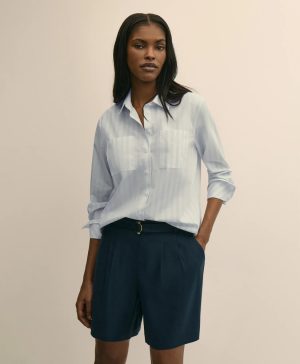 Relaxed Cotton Striped Shirt