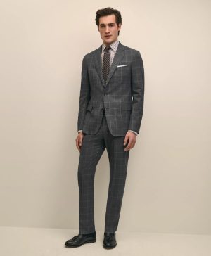Classic Fit Wool Windowpane 1818 Suit