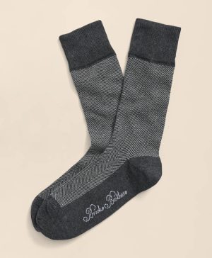 Cotton Blend Herringbone Socks