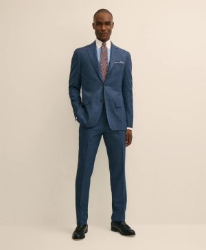 Brooks Brothers Explorer Collection Slim Fit Wool Overcheck Suit Pants