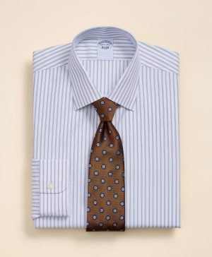 Supima ® Cotton Non-Iron Dobby Ainsley Collar Striped Dress Shirt