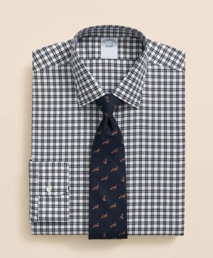 Brooks Brothers Explorer Collection Non-Iron Twill Ainley Collar Check, Dress Shirt