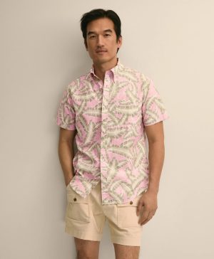 Friday Shirt, Short-Sleeve Poplin Palm Leaf