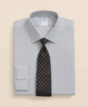 Brooks Brothers Explorer Collection Non-Iron Twill Ainsley Collar Striped, Dress Shirt