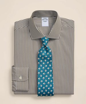 Pure Supima ® Cotton Regular-Finish English Spread Collar, Stripe Dress Shirt