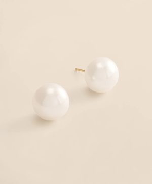 14k Gold Pearl Stud Earrings