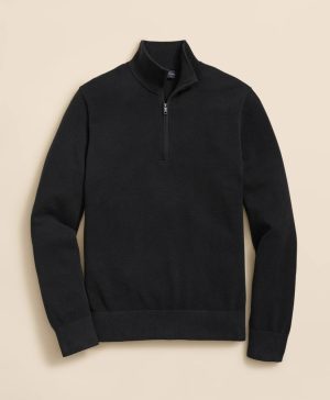 Supima ® Cotton Pique Quarter-Zip Sweater