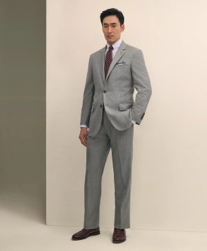 Traditional Fit Wool Sharkskin 1818 Suit