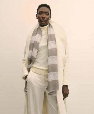 Wool-Silk Blend Shimmer Scarf