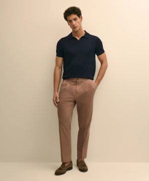 Classic Fit Cotton Blend Side-Tab Dress Pants