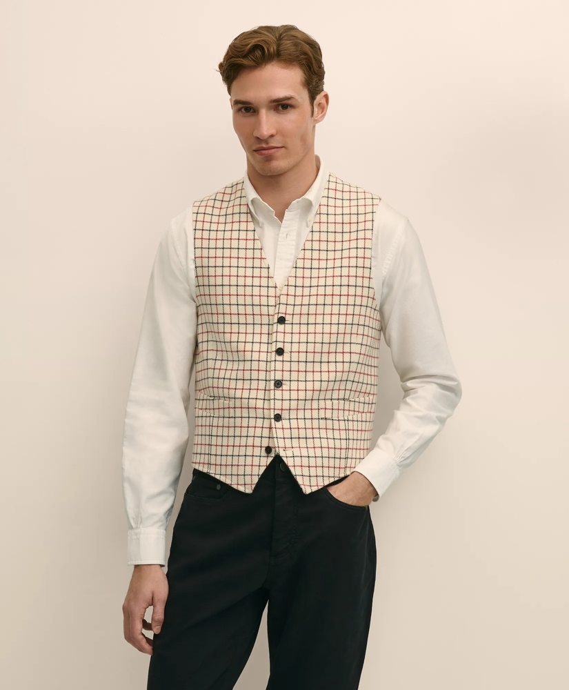 Classic Fit Wool Tattersall Suit Vest