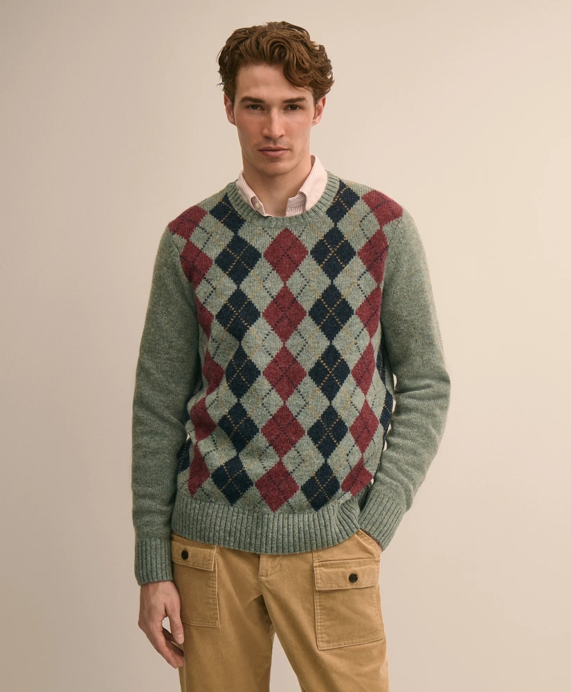 Archive Shetland Wool Argyle Sweater