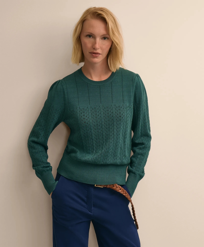 Cotton Pointelle Sweater