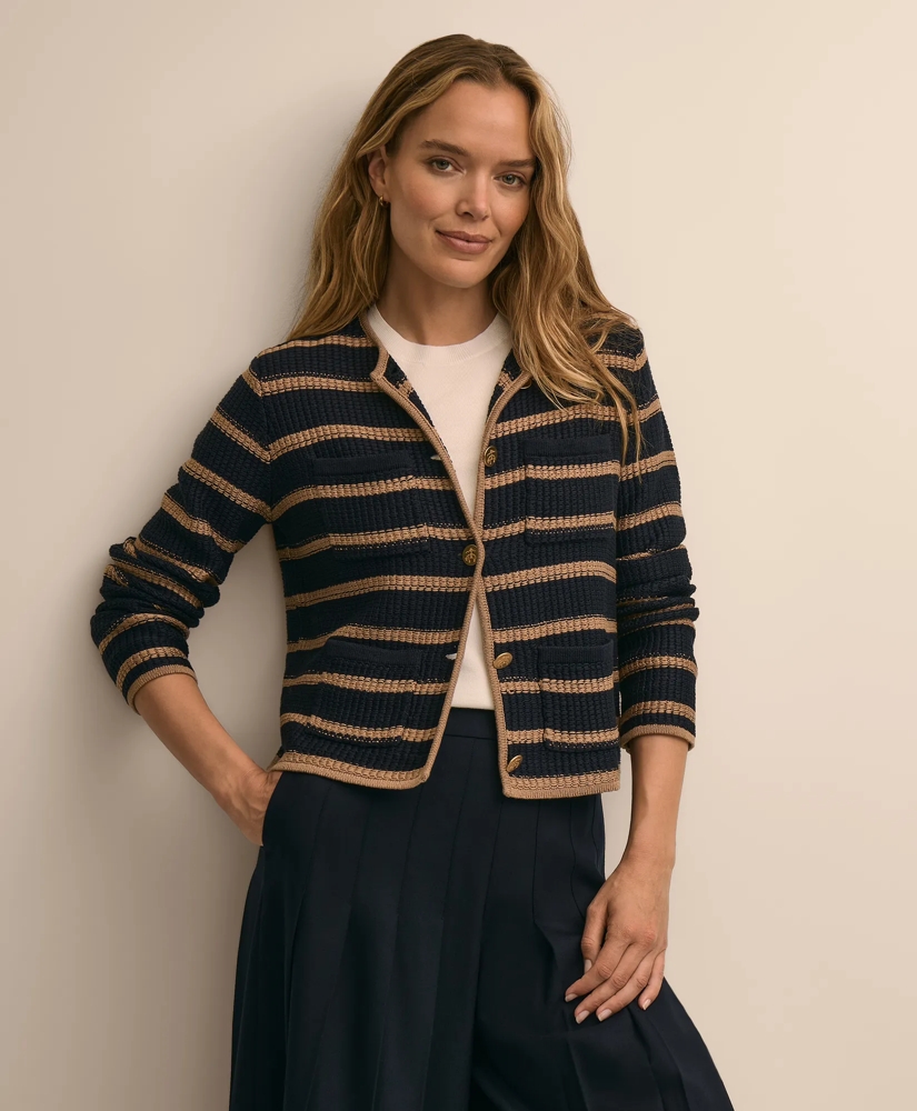 Cotton Stripe Sweater Jacket